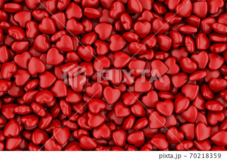Background from red hearts, 3D rendering 70218359