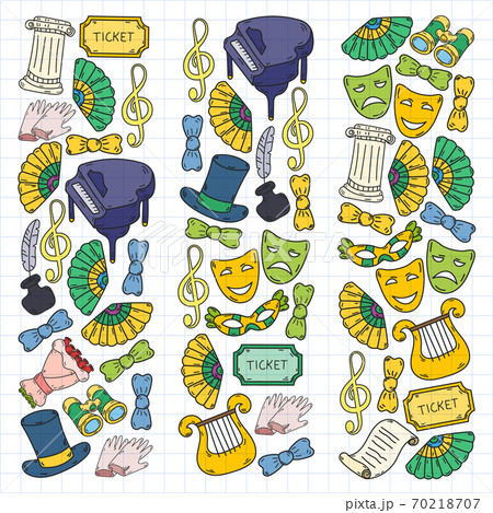 Perfomance, theatre with little children. Kindergarten kids in fairy tale scenes. Young actors perfoming Red Riding Hood and Shakespeare Hamlet. Robin hood costume. 70218707