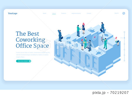 Coworking office space isometric landing page Coworking office space isometric landing page 70219207