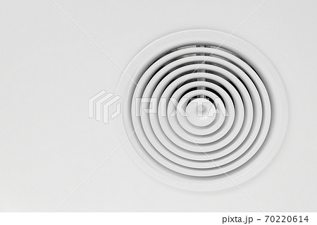 Round ventilation diffuser mounted in white ceiling 70220614