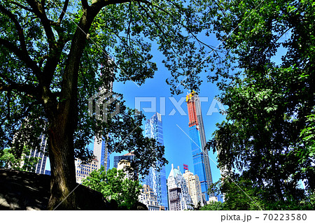 セントラルパークから眺めるマンハッタンビル風景 70223580