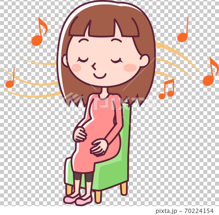 Pregnant woman listening to music 70224154
