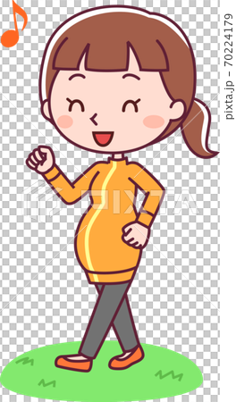 Pregnant woman walking (musical note) 70224179