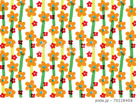 Pop 花柄 壁紙のイラスト素材