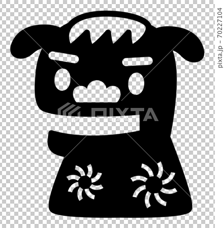 獅子舞のイラスト （シルエットver.） 70227104