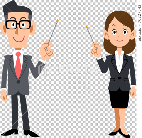 Whole body of a businessman with a pointer 70227542