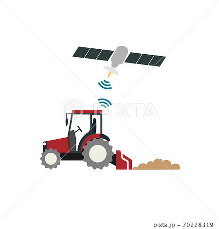 無人トラクターのイラスト素材