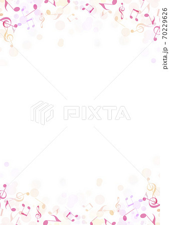 音楽 音符 背景 フレーム イラスト ピンク 春のイラスト素材