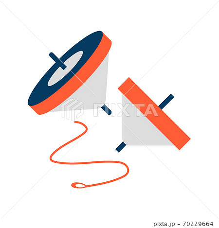 正月 年賀状 独楽 イラスト素材のイラスト素材