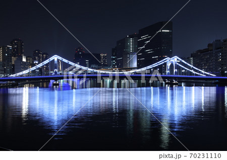 水辺のにぎわい創出する隅田川橋梁のライトアップ 『清洲橋』 水辺のにぎわい創出する隅田川橋梁のライトアップ 『清洲橋』 70231110