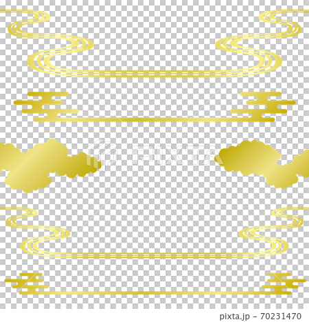 Chinese cloud Japanese style wave title decoration advertising illustration 70231470