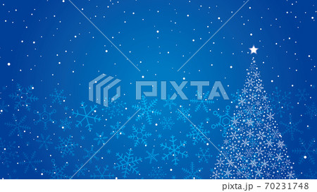 クリスマスツリー背景　青 70231748