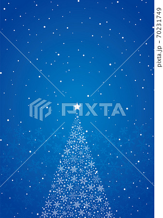 クリスマスツリー背景　青 70231749