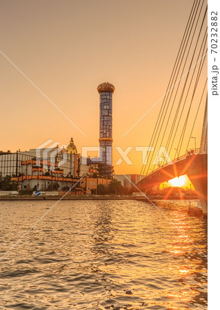 舞洲スラッジセンター 日の入り 70232882