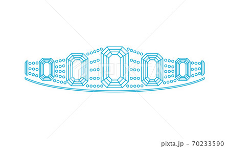 エメラルドのティアラ　線画イラスト 70233590