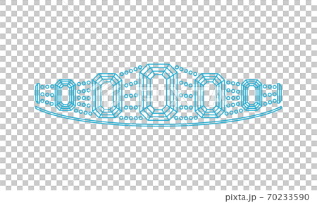 エメラルドのティアラ　線画イラスト 70233590