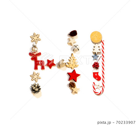 Colorful Christmas Decoration Letter Building Word Hi Colorful Christmas Decoration Letter Building Word Hi 70233907