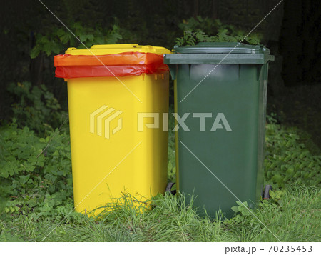 Multi-colored containers for separate garbage  70235453