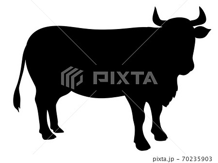牛のシルエット 動物 牛 丑年 5 雄の牛のイラスト素材