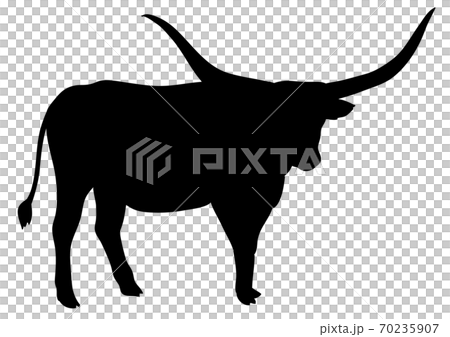牛剪影動物牛2年級公牛 70235907