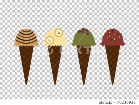 アイスクリームのセットイラスト 70236936