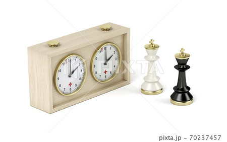 Chess king pieces and analog chess clock Chess king pieces and analog chess clock 70237457