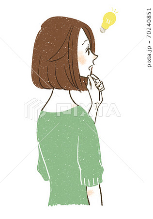 ひらめいている女性のイラスト素材