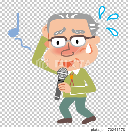 高齢者　カラオケ　イラスト 70241278