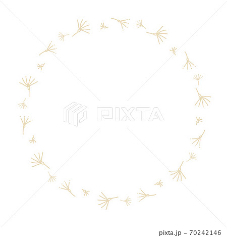 手書きイラストのフラワーリース 70242146