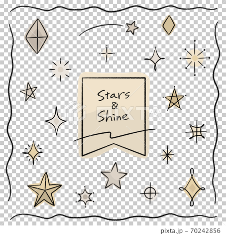 Handwritten stars and glitter material of light... - Stock Illustration ...