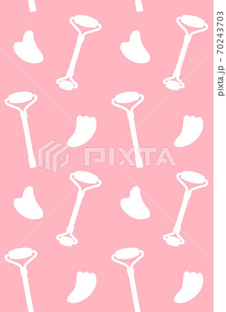 Vector seamless pattern of quartz roller gua sha 70243703