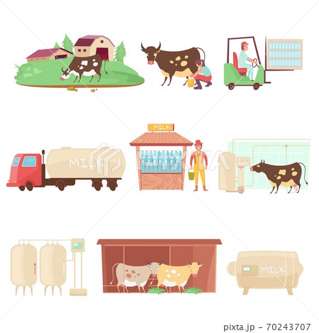 Dairy Products Icon Set 70243707