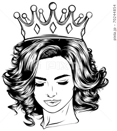 Skull girl with a crown. Vector illustration design 70244854