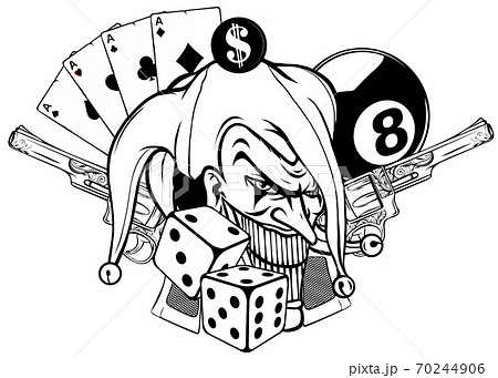 Vector Illustration Joker And Revolvers In のイラスト素材