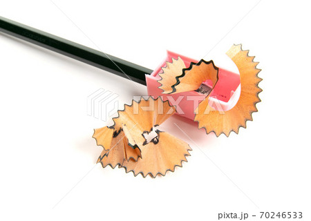 鉛筆削りで削った鉛筆の写真素材