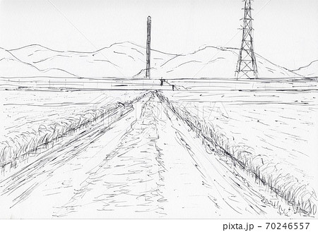 田舎の秋のイラスト素材