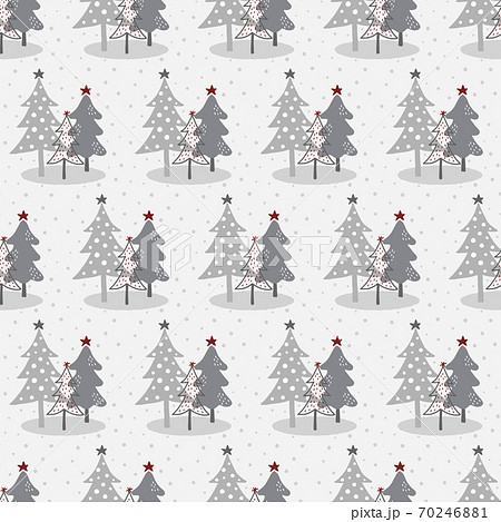 手描きのツリー、クリスマス向けシームレスパターン 手描きのツリー、クリスマス向けシームレスパターン 70246881