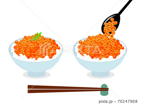 いくら丼イラストセットのイラスト素材