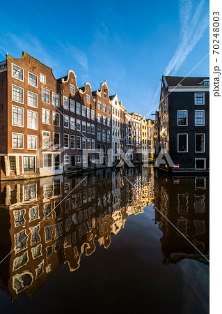 Amsterdam Netherlands dancing houses over river Amstel landmark in old european city Amsterdam Netherlands dancing houses over river Amstel landmark in old european city 70248003
