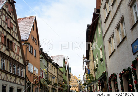 ドイツ ローテンブルク 木組の街並みの写真素材
