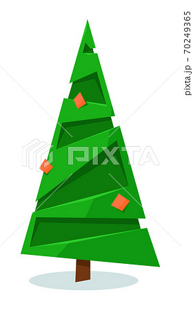 Isolated creative origami xmas tree on white 70249365