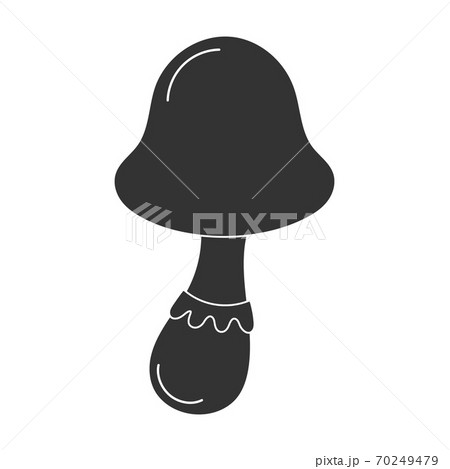 Psilocybin Mushroom Icon Black Silhouette In のイラスト素材