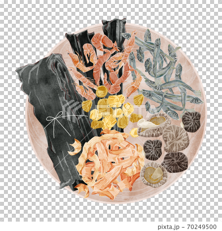 在木板上的日式湯的物質插圖 70249500