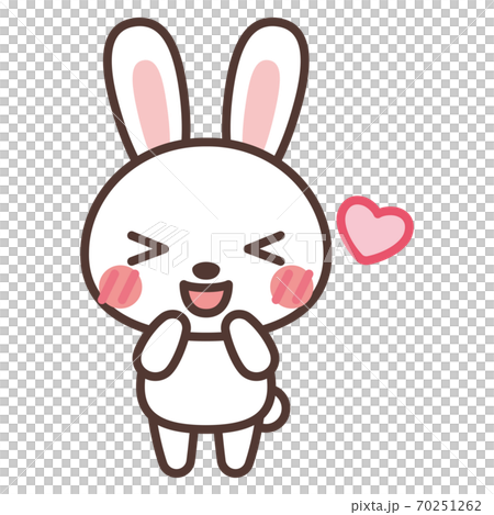 ハートとうさぎのキャラクターのイラスト素材 [70251262] - PIXTA