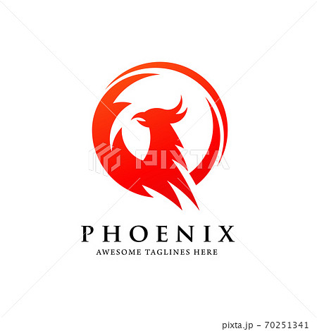 creative simple phoenix bird circle logo concept, best phoenix bird logo design	 70251341