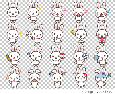 Rabbit cute character set 70251349
