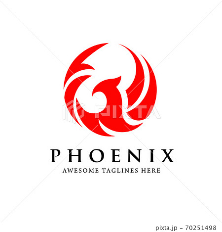 creative simple phoenix bird circle logo concept, best phoenix bird logo design	 70251498