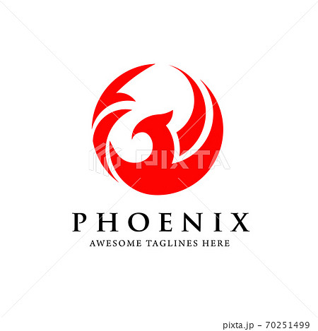 creative simple phoenix bird circle logo concept, best phoenix bird logo design	 70251499