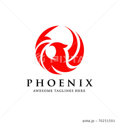 creative simple phoenix bird circle logo concept, best phoenix bird logo design	 70251501