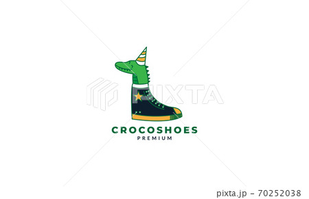 crocodile or alligator with shoes logo vector illustration crocodile or alligator with shoes logo vector illustration 70252038